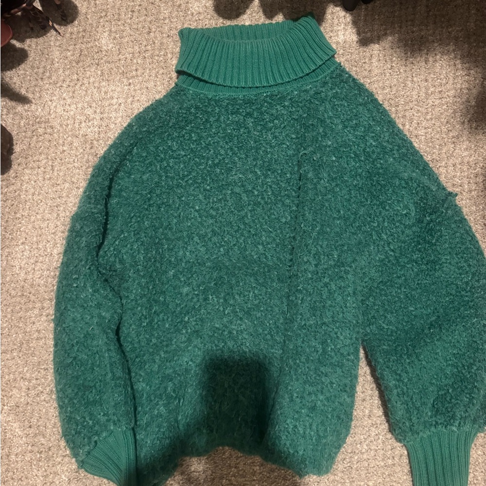 Free People Emerald Green Turtleneck Sweater